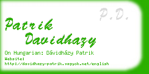 patrik davidhazy business card
