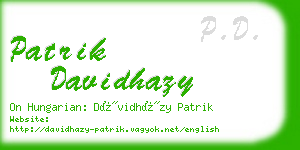 patrik davidhazy business card